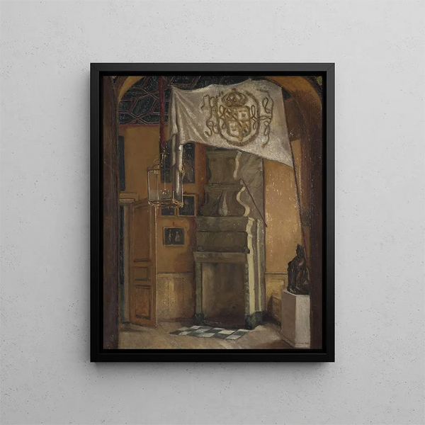 Salle des gardes à Gripsholm - Ernst Josephson — inramlat konstverk på väggen