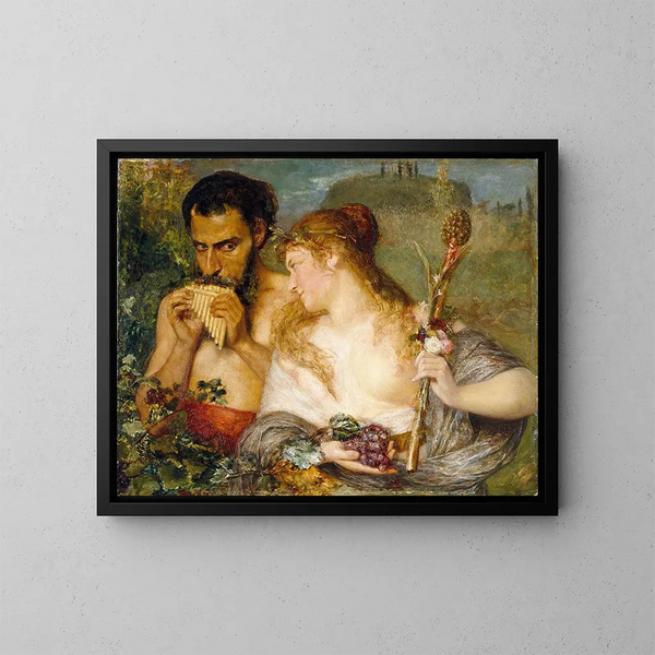Nymphe och faun - Ernst Josephson — inramlat konstverk på väggen