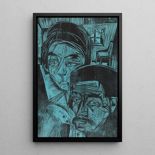 Ernst Ludwig Kirchner - Bauernpaar in der Htte Andres und Annamargret Mller.webp