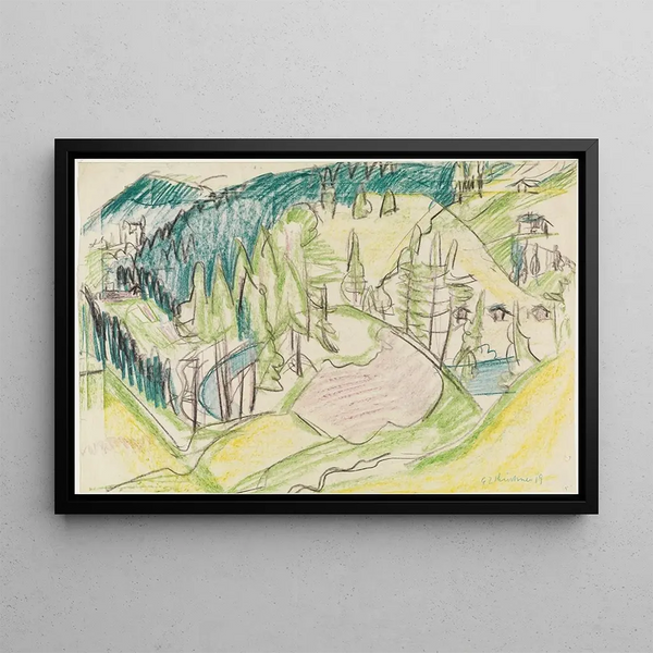 Ernst Ludwig Kirchner - Berglandschaft mit Tannen.webp