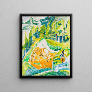 Ernst Ludwig Kirchner - Davoser Landschaft mit Bergbauern.webp