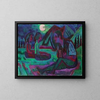 Ernst Ludwig Kirchner - Night Moon Accordion Player by Moonlight.webp