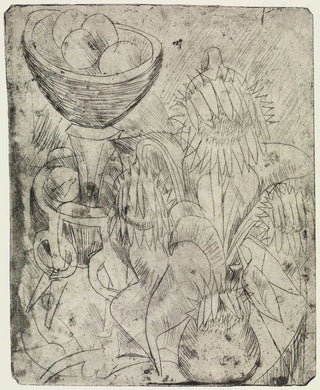 Ernst Ludwig Kirchner - Stillleben mit Sonnenblumen und Obstschale.webp