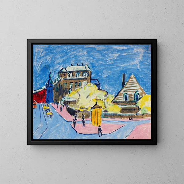Vue de rue à Dresde - Ernst Ludwig Kirchner — inramlat konstverk på väggen