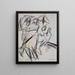 Quatre paysans dansants - Ernst Ludwig Kirchner — inramlat konstverk på väggen