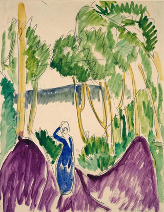Ernst Ludwig Kirchner - Woman in dunes on Fehmarn.webp