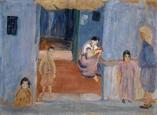 Ernst Schiess - Natives in front of their Dwelling.webp