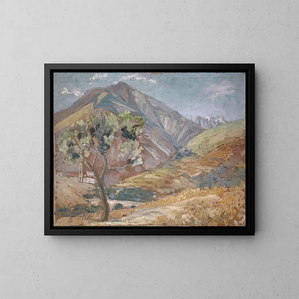 Olive dans les montagnes corses - Ernst Schiess — inramlat konstverk på väggen