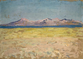 Ernst Schiess - Ufergefilde mit schmalem Meeresarm und fernem Hgelzug.webp