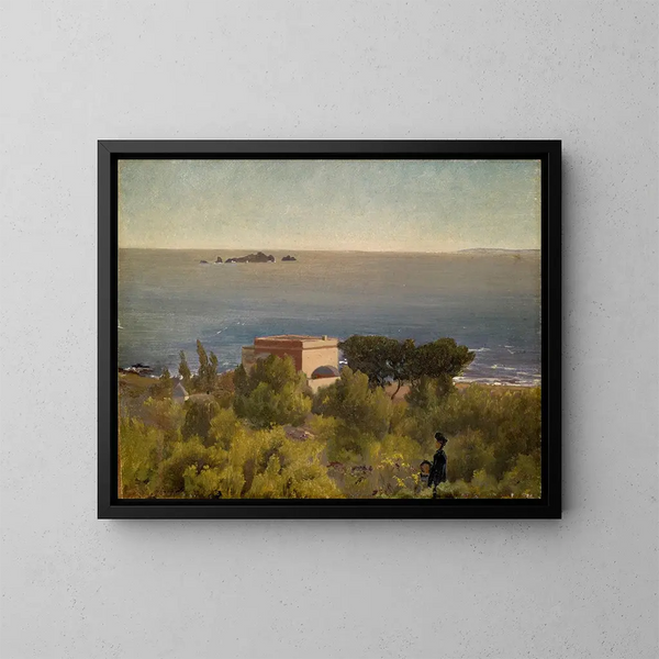 Maison vid havet - Ernst Stückelberg — inramlat konstverk på väggen