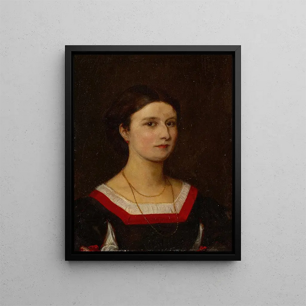 Portrait av Elisabeth Burckhardt Bachofen - Ernst Stückelberg — inramlat konstverk på väggen