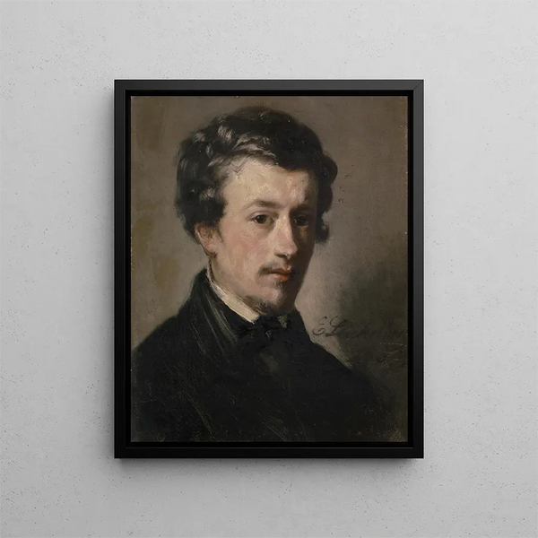 Portrait av konstnären Daniel Ostermann 1830-1853 - Ernst Stückelberg — inramlat konstverk på väggen