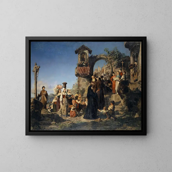 La fête de Sainte Marie dans les montagnes sabines - Ernst Stückelberg — inramlat konstverk på väggen