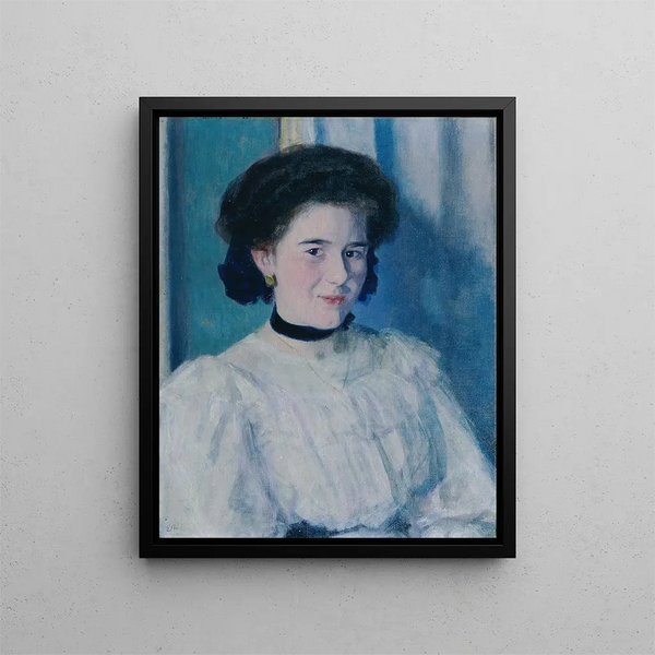 Portrait av en flicka - Ernst Stöhr — inramlat konstverk på väggen