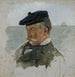 Skiss av porträtt av Adolf von Becker, konstnär - Albert Edelfelt — vy av konstverket