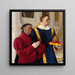 Étienne Chevalier med Saint Étienne - Jean Fouquet — inramlat konstverk på väggen
