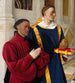Étienne Chevalier med Saint Étienne - Jean Fouquet — vy av konstverket