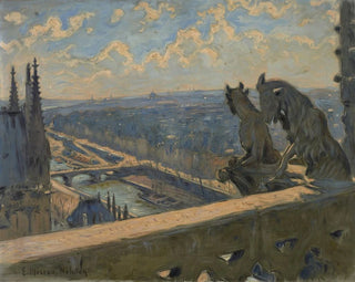 Vue de Paris prise depuis la cathédrale Notre-Dame - Etienne Moreau-Nélaton — vy av konstverket