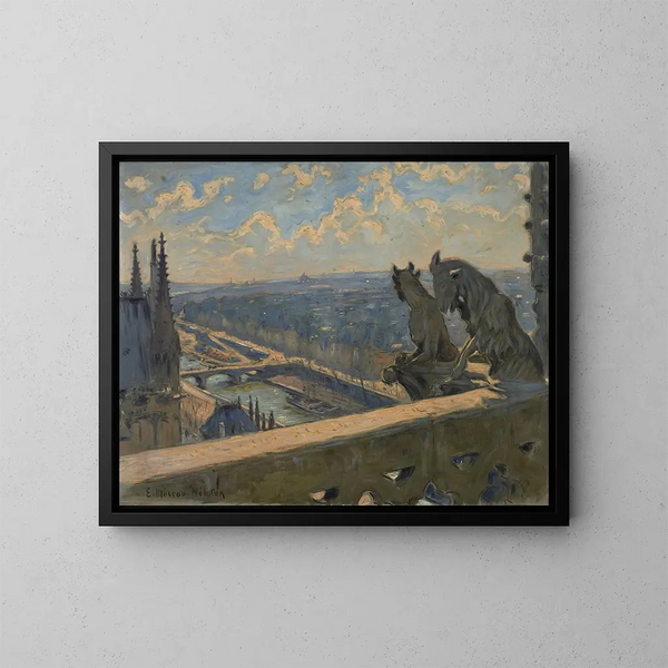 Vue de Paris prise depuis la cathédrale Notre-Dame - Etienne Moreau-Nélaton — inramlat konstverk på väggen
