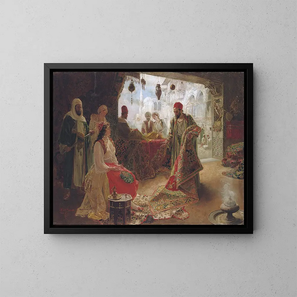 Le marchand de tapis - Ettore Simonetti — inramlat konstverk på väggen