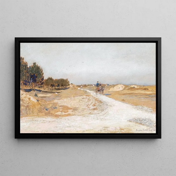 Route Blanche à la Molière du Sable - Eugen Jettel — inramlat konstverk på väggen