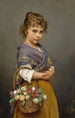 Ung flicka med en blomsterkorg - Eugen von Blaas — vy av konstverket