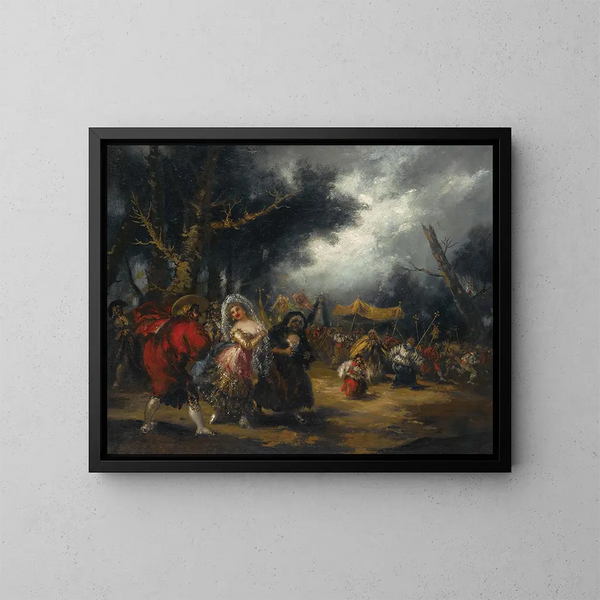 La Procession - Eugenio Lucas Villamil — inramlat konstverk på väggen