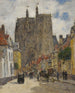 Abbeville Rue et église Saint-Vulfran - Eugène Boudin — vy av konstverket