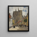 Abbeville Rue et église Saint-Vulfran - Eugène Boudin — inramlat konstverk på väggen