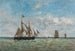 Båtar för fiske framför Trouville - Eugène Boudin — vy av konstverket