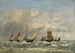 Berck, avfärden för båtar - Eugène Boudin — vy av konstverket