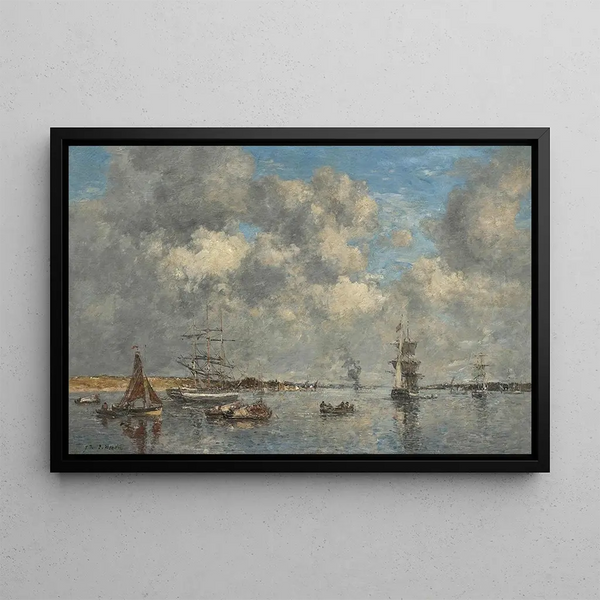 Camaret, flodmynningen - Eugène Boudin — inramlat konstverk på väggen
