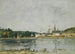 Caudebec-en-Caux, Quai de la Seine - Eugène Boudin — vy av konstverket