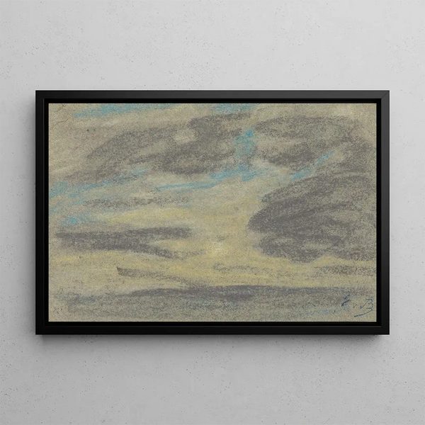 moln över havet - Eugène Boudin — inramlat konstverk på väggen