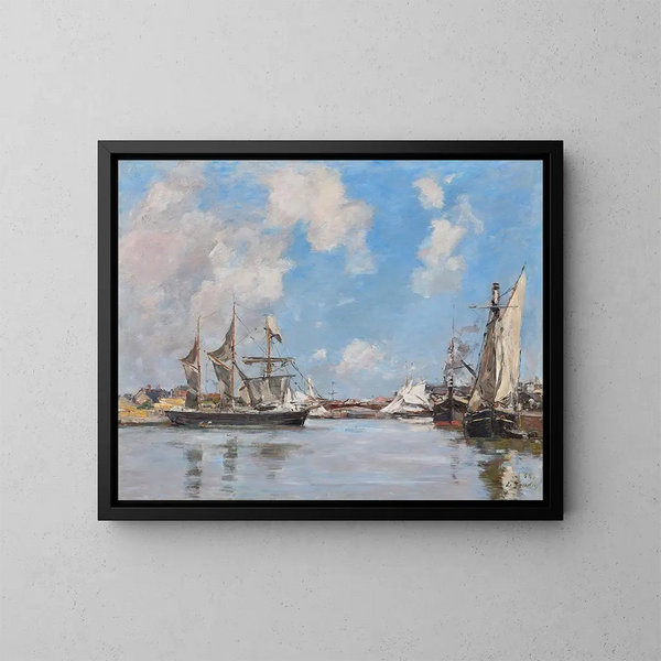 Deauville, le bassin Mare Haute - Eugène Boudin — inramlat konstverk på väggen