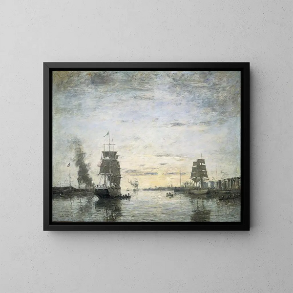 Entrée du port, Le Havre - Eugène Boudin — inramlat konstverk på väggen