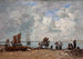 fiskarflickor vid havet - Eugène Boudin — vy av konstverket