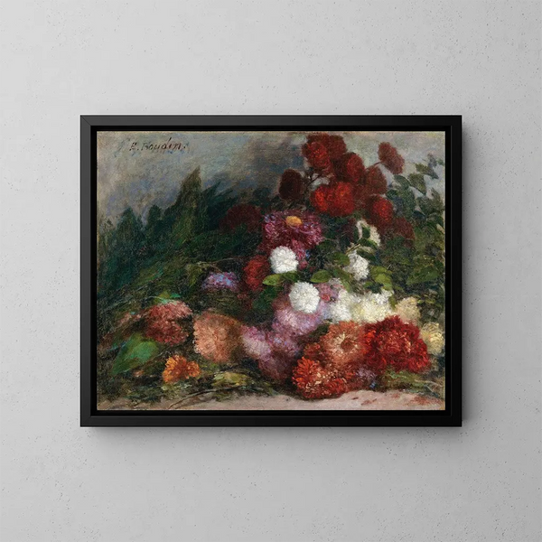 Bouquet de fleurs - Eugène Boudin — inramlat konstverk på väggen