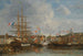 Fest i bassängen i Honfleur - Eugène Boudin — vy av konstverket