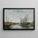 La Touques marée basse - Eugène Boudin — inramlat konstverk på väggen
