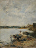 La Touques på morgonen - Eugène Boudin — vy av konstverket