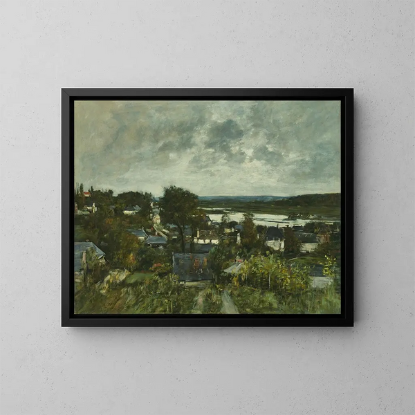 La Touques nära Deauville - Eugène Boudin — inramlat konstverk på väggen