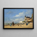 La plage de Trouville - Eugène Boudin — inramlat konstverk på väggen