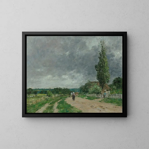 La route de Deauville - Eugène Boudin — inramlat konstverk på väggen