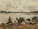 Laveuses au bord de la Touques - Eugène Boudin — vy av konstverket
