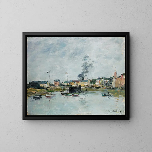 Le Port de Trouville - Eugène Boudin — inramlat konstverk på väggen