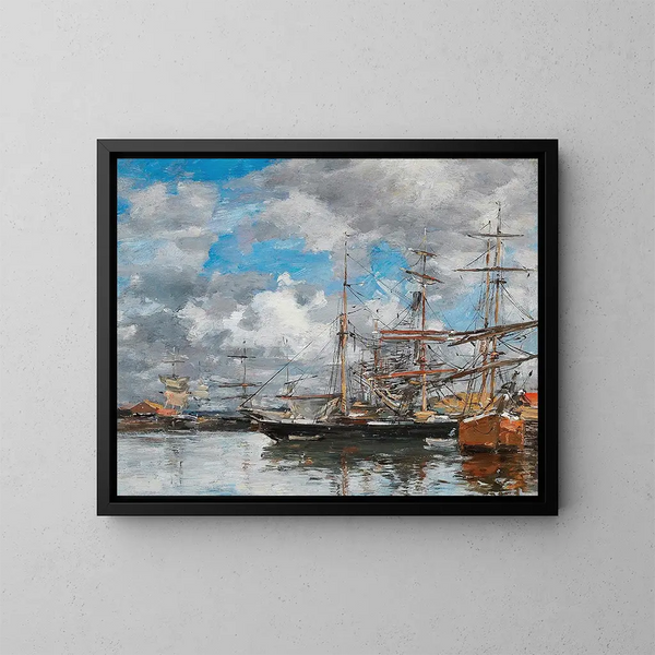 Le bassin de Deauville - Eugène Boudin — inramlat konstverk på väggen