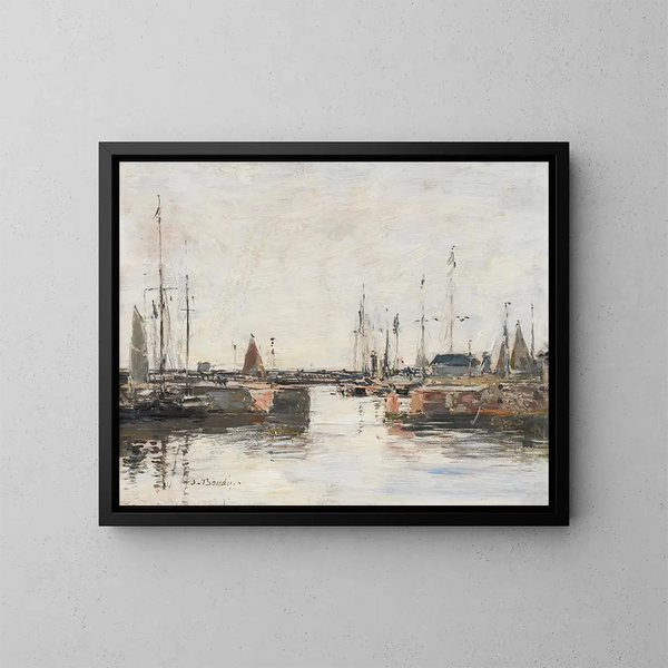 Le sas de Trouville - Eugène Boudin — inramlat konstverk på väggen