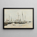 Les Bateaux - Eugène Boudin — inramlat konstverk på väggen