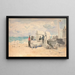 Les canots sur la plage de Trouville - Eugène Boudin — inramlat konstverk på väggen